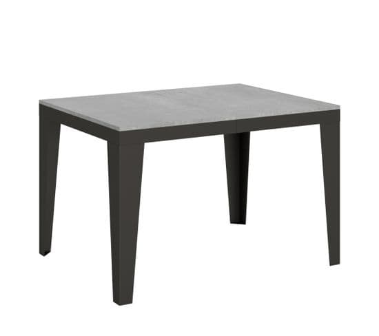 Table Extensible 90x120/224 Cm Flame Evolution Ciment Cadre Anthracite