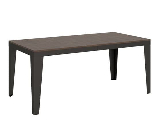 Table Extensible 90x180/284 Cm Flame Evolution Noyer Cadre Anthracite