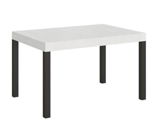 Table Extensible 90x130/234 Cm Everyday Frêne Blanc Cadre Anthracite