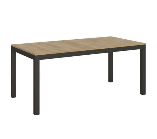 Table Extensible 90x180/284 Cm Everyday Evolution Chêne Nature Cadre Anthracite