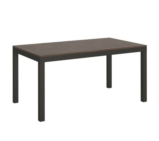 Table Extensible 90x160/420 Cm Everyday Evolution Noyer Cadre Anthracite