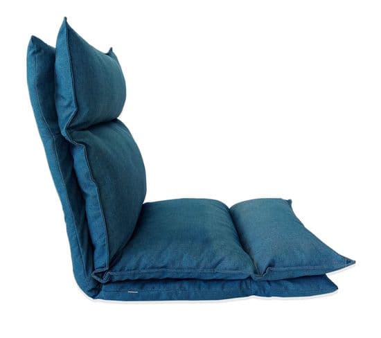 Chaise De Méditation Fauteuil Yoga Bleué Métal Polyester 70x56x70