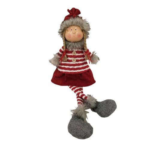 Elf De Noël Gnome Tissu De Noël Gris Rouge Personnages