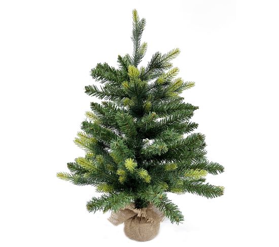 Arbre De Noël Artificiel Petit Sapin Vert 60 Cm Avec 80 Branches Base Yuta