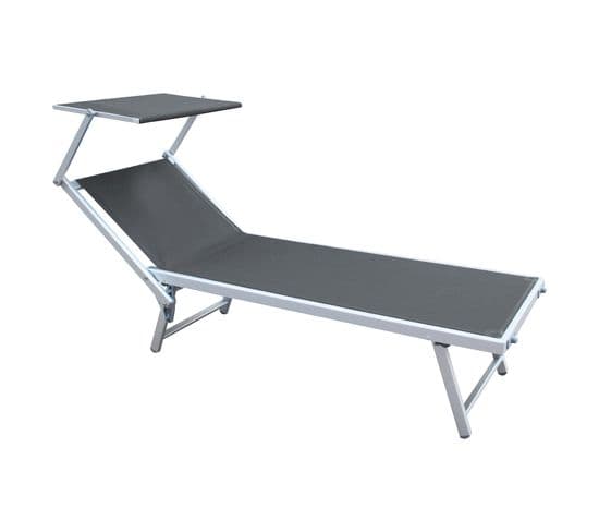 Bain De Soleil En Aluminium Gris, Auvent Réglable Pour Le Jardin Et La Plage