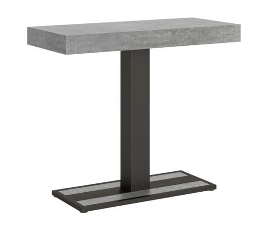 Console Extensible 90x40/196 Cm Capital Small Ciment Cadre Anthracite