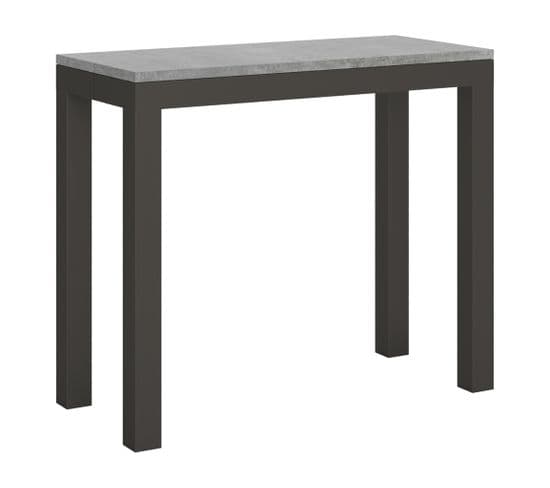 Console Extensible 90x40/196 Cm Everyday Small Evolution Ciment Cadre Anthracite