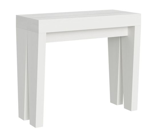 Console Extensible 90x40/300 Cm Spimbo Frêne Blanc