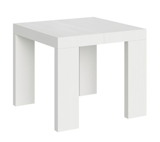 Table Extensible 90x90/246 Cm Roxell Frêne Blanc