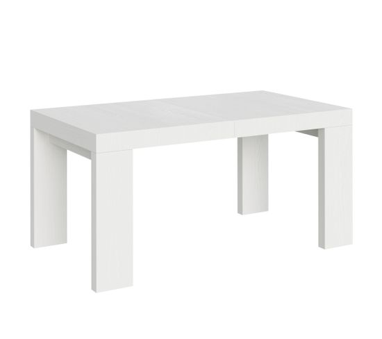 Table Extensible 90x160/420 Cm Roxell Frêne Blanc