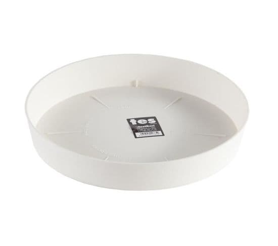 Plateau 28 Cm - Pour Pot De Fleurs 38 Cm - Blanc