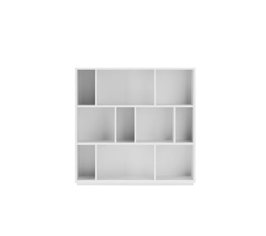 Bibliothèque En Melamine, Collection Nack (546), À 3 Nivaux En Couleur Blanc