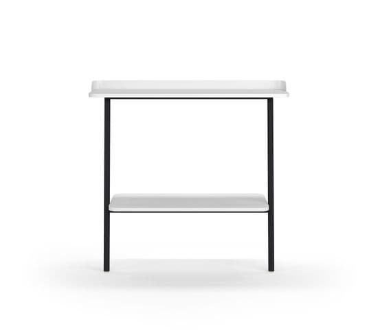 Table Console, Modèle Suomi 787 De Herdasa, En Mélamine Et Hêtre Massif. Blanc Et Noir