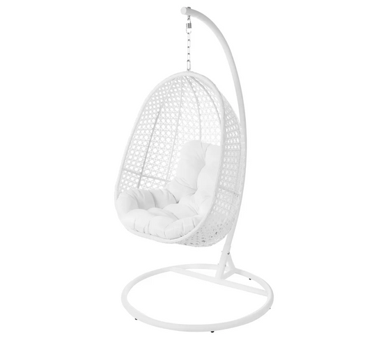 Fauteuil Dido Oeuf Suspendu Blanc + Support