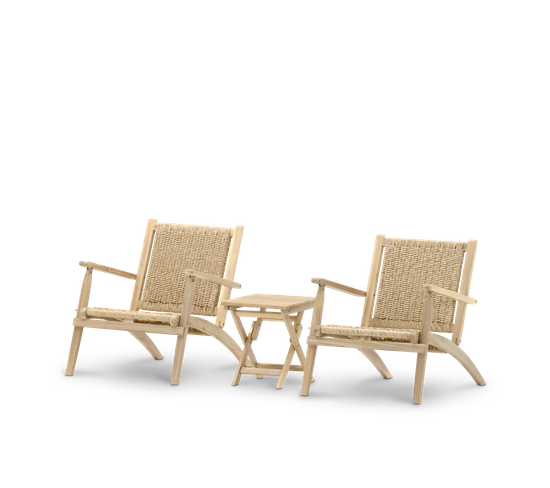 Set 2 Fauteuils Pliants Et Table Basse 40x40 - Serena Et Java Light