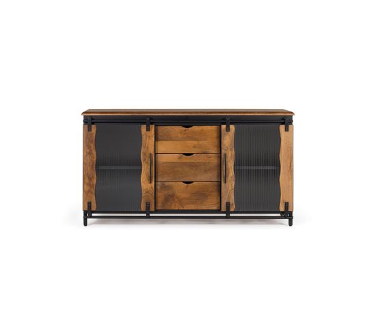 Buffet 80x150x40cm - Bois De Manguier Et Métal