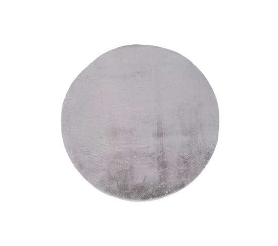 Tapis Intérieur Diam.120 Cm Argent Rond Fox Shaggy Uni