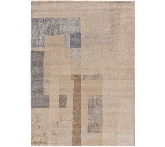 Tapis Intérieur 160x230 Cm Beige Rectangulaire Cream Abstrait