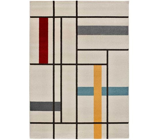 Tapis Intérieur 133x190 Cm Multicolore Rectangulaire Delta Géometrique