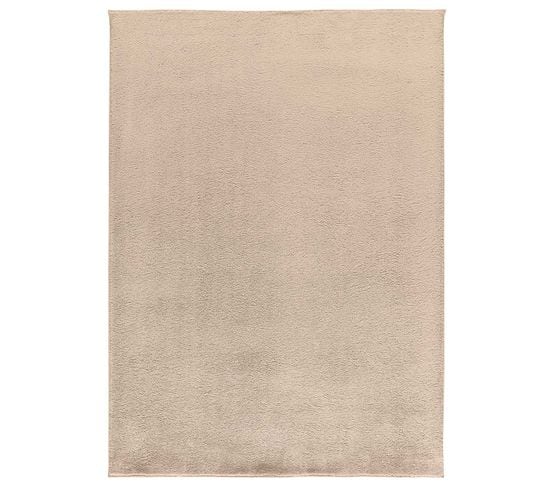 Tapis Intérieur 160x220 Cm Beige Rectangulaire Coraline Uni