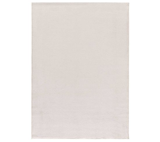 Tapis Intérieur 160x220 Cm Blanc Rectangulaire Coraline Uni