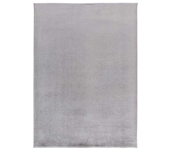 Tapis Intérieur 160x220 Cm Argent Rectangulaire Coraline Uni