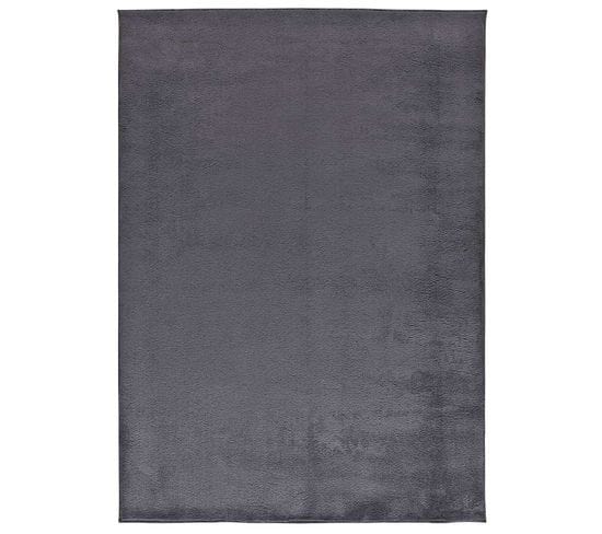 Tapis Intérieur 60x100 Cm Anthracite Rectangulaire Coraline Uni