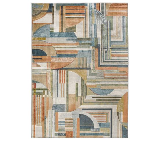 Tapis Intérieur 135x195 Cm Multicolore Rectangulaire Bleik Géometrique