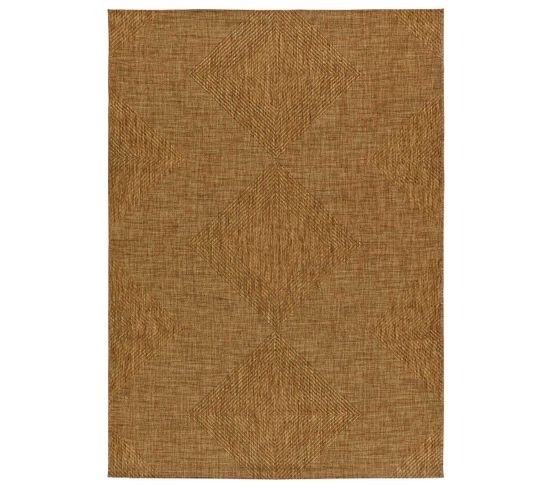 Tapis Extérieur 80x150 Cm Naturel Rectangulaire Guinea Géométrique Aspect Jute