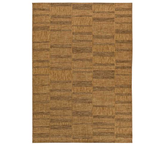 Tapis Extérieur 80x150 Cm Naturel Rectangulaire Guinea Géométrique Aspect Jute