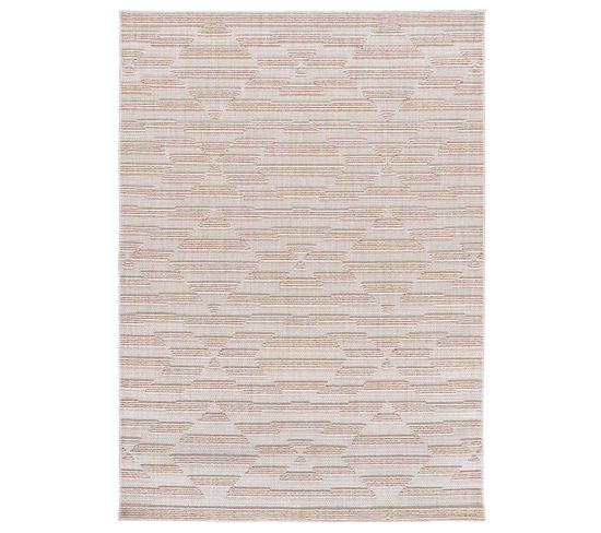 Tapis Intérieur 154x230 Cm Vison Rectangulaire Element Ethnique Avec Relief