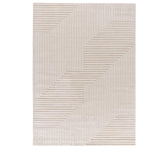 Tapis Intérieur 120x170 Cm Crème Rectangulaire Verona Géometrique Avec Relief