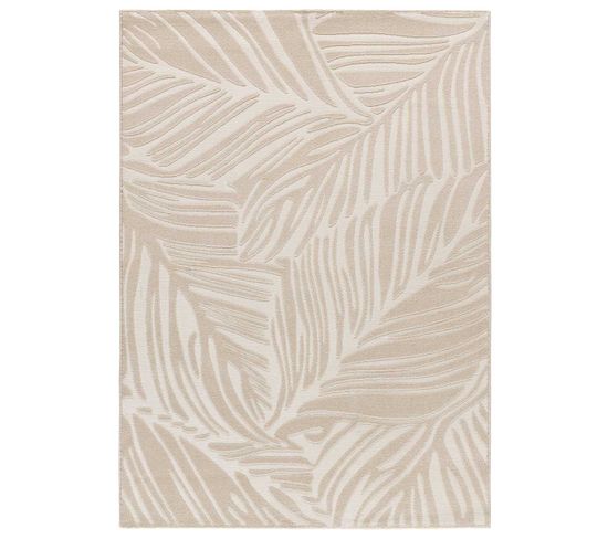 Tapis Intérieur 133x190 Cm Blanc Rectangulaire Sensation Botanique