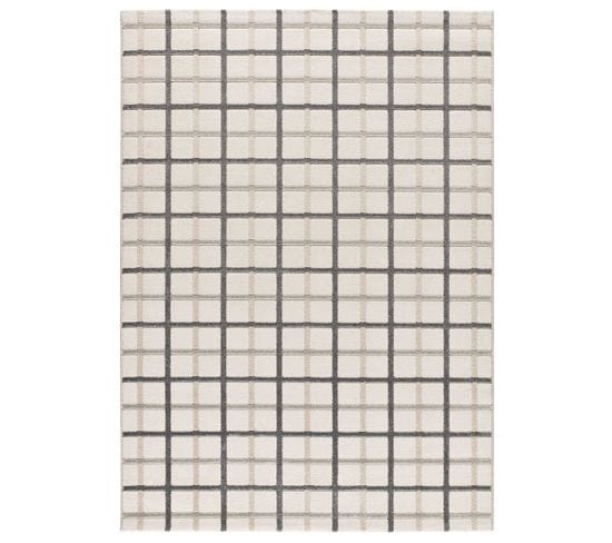 Tapis Intérieur 160x230 Cm Gris Rectangulaire Karisma Géometrique Avec Relief