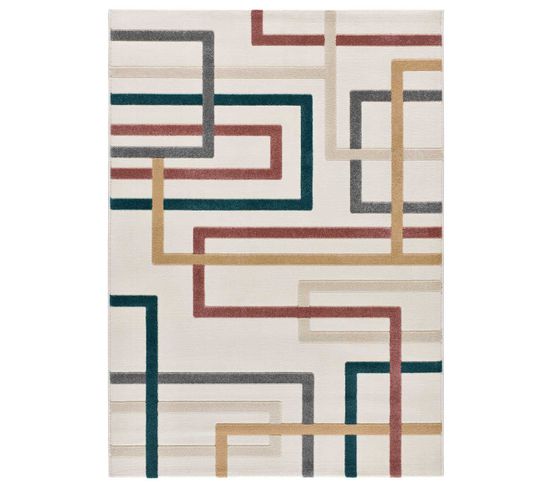 Tapis Intérieur 80x150 Cm Multicolore Rectangulaire Karisma Géometrique Avec Relief