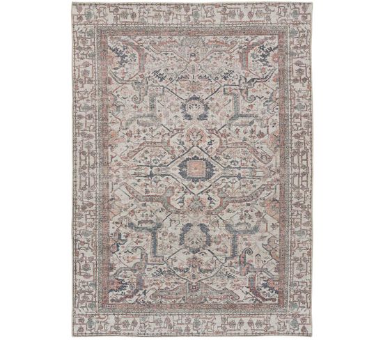 Tapis Intérieur 120x170 Cm Terracotta Rectangulaire Mandala Vintage