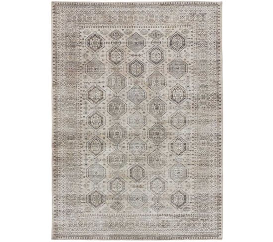 Tapis Intérieur 120x170 Cm Beige Rectangulaire Mandala Vintage