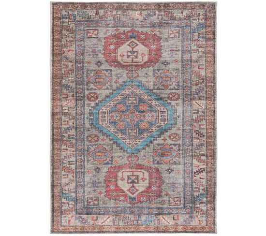 Tapis Intérieur 160x230 Cm Terracotta Rectangulaire Mandala Vintage