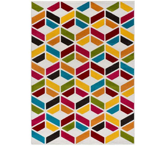 Tapis Intérieur 80x150 Cm Multicolore Rectangulaire Pastry Géometrique