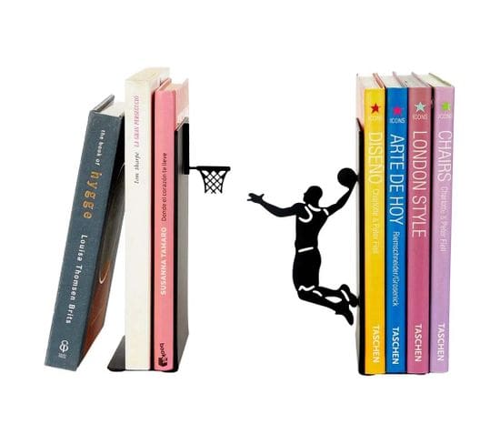 Serre-livres En Métal Noir Sport Basketteur