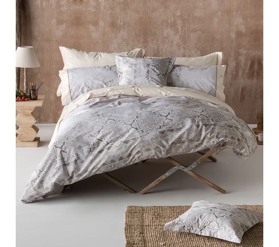 Housse De Couette Alain   Beige/gris 155x220 Cm