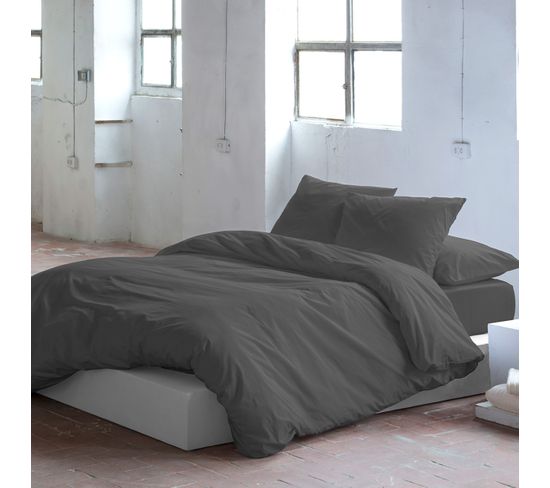 Housse De Couette Pure  Anthracite 140x200 cm