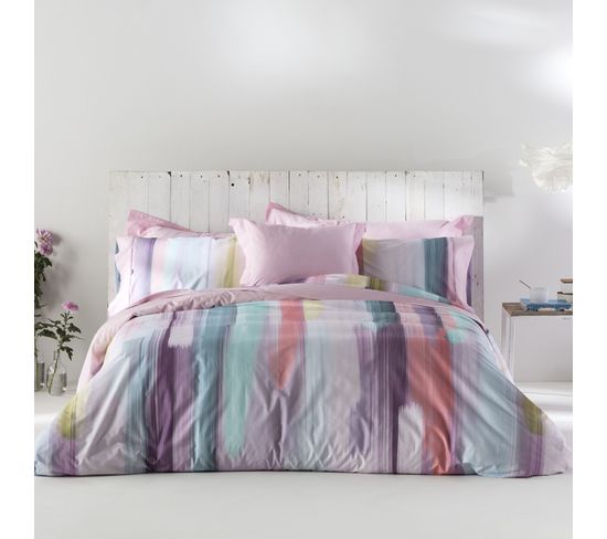 Housse De Couette Loane  Rose/violet/vert 200x200 cm