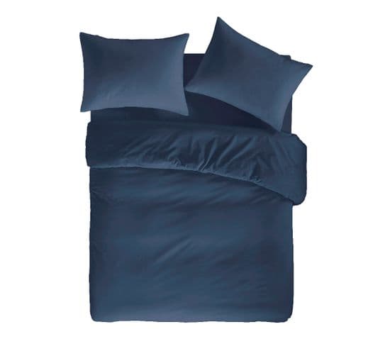 Housse De Couette 100% Coton Casual 240x220 Cm Bleu