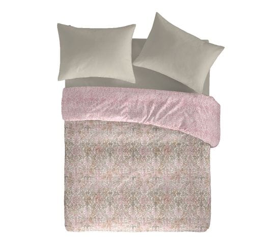 Housse De Couette Réversible En Coton Levira A-b 200x200 Cm Rose