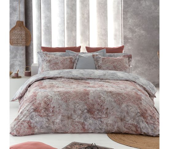 Housse De Couette Réversible En Percale De Coton Oba 200x200 Cm