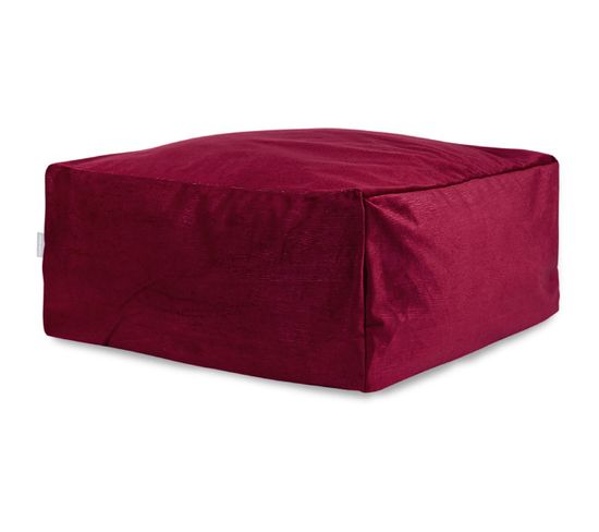 Pouf Uni Carré Moderne Velvet Corso Rubis 50x50x25