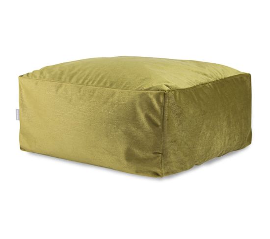 Pouf Amovible En Velours Corso 50x50x25 Cm Vert Olive