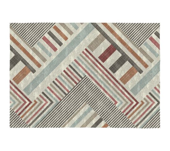 Tapis Géométrique Plat Coloré Moderne Blok Multicolore 80x150