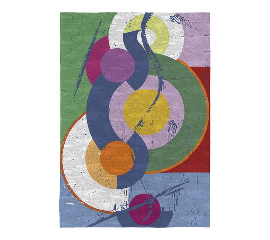 Tapis Moderne Abstrait Multicolore Plat Dianna Multicolore 80x150